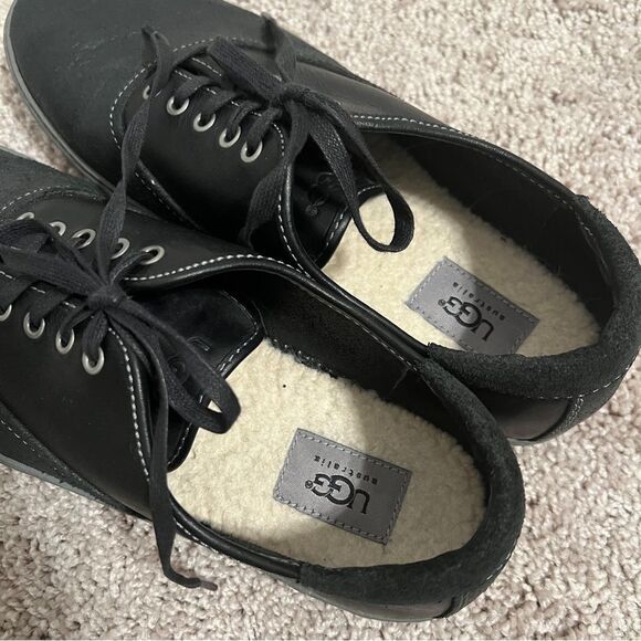 UGG Australia Mens Black Garrick Decorative Leather Welt Shoes US 10.5 main image 12
